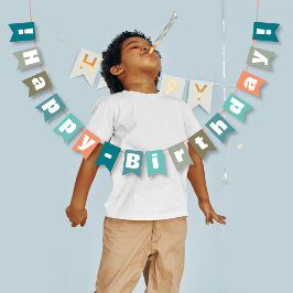 Personalisiert Blue Coral Green Happy Geburtstag Wimpelkette