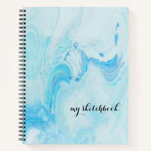 Personalisiert Blue Cover Minimalistisch Sketchboo Notizbuch