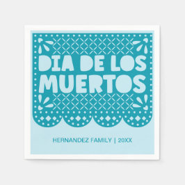 Personalisiert Blue Dia de los Muertos Paper Napki Serviette
