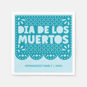 Personalisiert Blue Dia de los Muertos Paper Napki Serviette