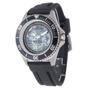 Personalisiert Blue Digital Camouflage Watch Dekor Armbanduhr