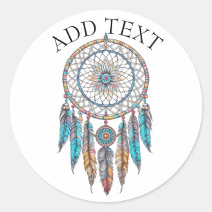 Personalisiert Blue Dreamcatcher Mystical Runder Aufkleber