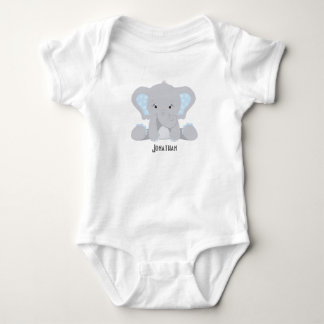 Personalisiert Blue Elephant Baby Strampler