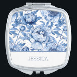 Personalisiert Blue Floral Bridesmaid Blume Travel Taschenspiegel<br><div class="desc">Dieses Personalisierte Blue Floral Bridesmaid Blume Travel Compact Mirror ist ein raffiniertes Accessoire, das traditionelle Chinoiserie mit moderner Eleganz verbindet. Dieser kompakte Spiegel mit einem zarten blau-weißen Porzellanmuster und detailreichen Blumenelementen ist zeitlos und stilvoll zugleich. Ideal für Jungfernhäuser, Trauzeuginnen und Brautpartys. Dieser Spiegel verleiht jeder Beauty-Routine eine Touch der Eleganz....</div>