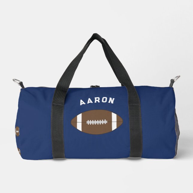 Personalisiert Blue Football Duffel Bag Geschenk Duffle Bag (Vorderseite)