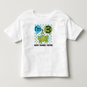 Personalisiert Blue Frog 3. Geburtstagshirt Kleinkind T-shirt