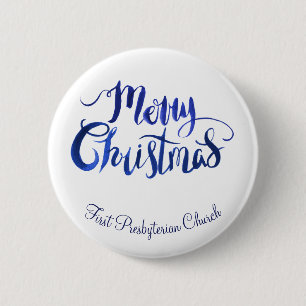 Personalisiert Blue Frohe Weihnachts-Buttone Button