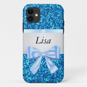 Personalisiert Blue Glitzer Blue Bow Case-Mate iPhone Hülle