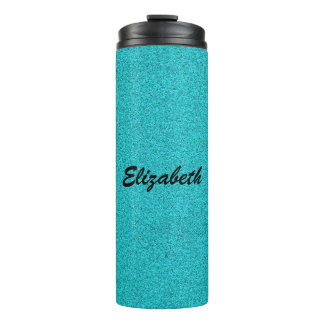 Personalisiert Blue Glitzer Individuelle Name Thermosbecher