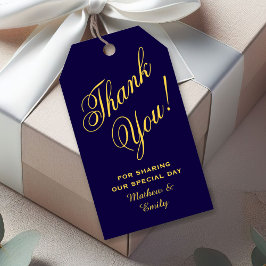 Personalisiert Blue Gold Vielen Dank Gastgeschenk Geschenkanhänger