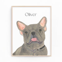Personalisiert Blue Gray Frenchie French Bulldog A