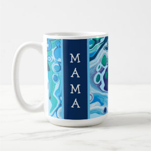 Personalisiert Blue Green Digital Marmorkunst Kaffeetasse