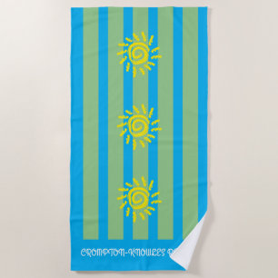 Personalisiert Blue Green Strips Badetuch