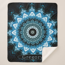 Personalisiert Blue Hosta Mandala Sherpadecke