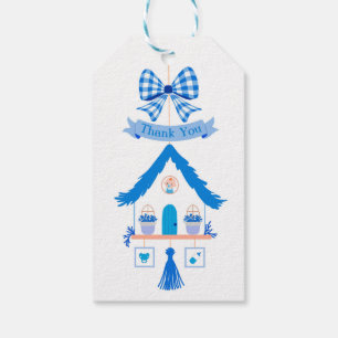 Personalisiert Blue House Danke, Baby Dusche Geschenkanhänger