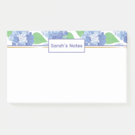 Personalisiert Blue Hydrangea Floral Post-it Notes Klebezettel