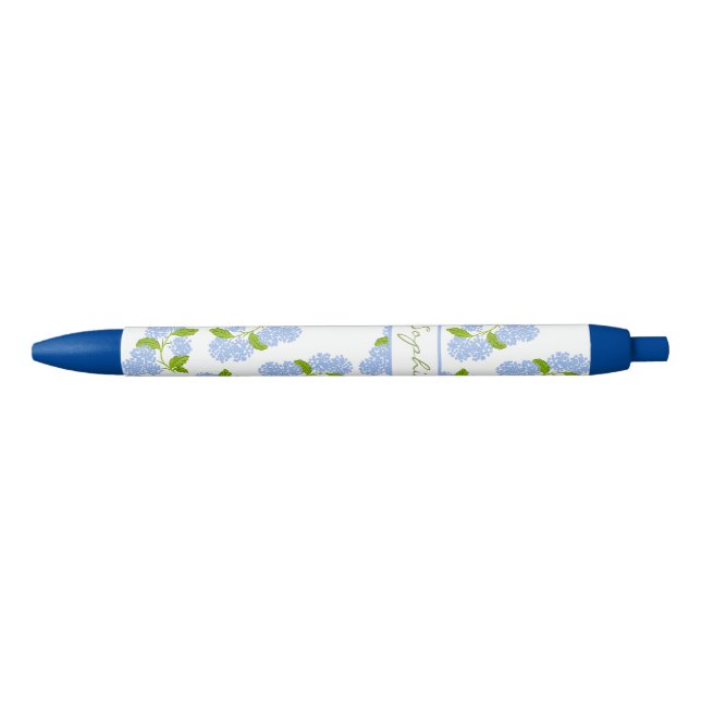 Personalisiert Blue Hydrangea Pen Kugelschreiber (Vorderseite)