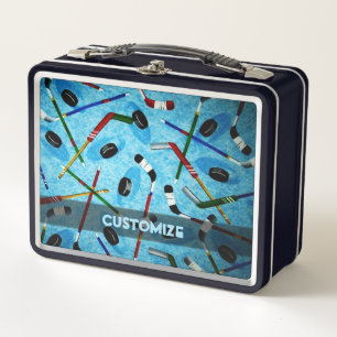 Personalisiert Blue Ice Hockey Metall Brotdose