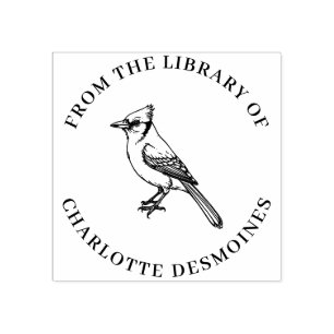 Personalisiert Blue Jay Book Briefmarke Custom Ex  Gummistempel