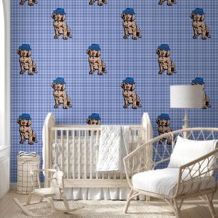 Personalisiert Blue Kariertes Kinderzimmer Art - H Tapete
