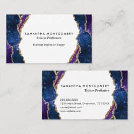 Personalisiert Blue Lila Aqua Gold Veins Agate Visitenkarte