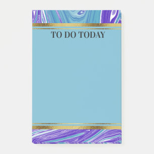 Personalisiert Blue Lila Marble 4x6 Post-it Klebezettel