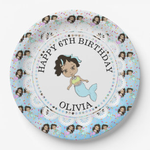 Personalisiert Blue Mermaid Birthday Teller