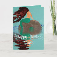 Personalisiert Blue Mermaid Geburtstagskarte