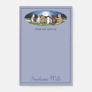 Personalisiert Blue Moon Dogs Friends Süße Tier Post-it Klebezettel