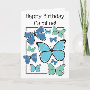 Personalisiert Blue Morpho Butterfly Happy Birthda Karte