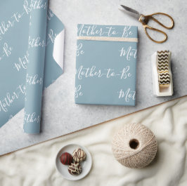 Personalisiert Blue Mother-to-Be Script Baby Showe Geschenkpapier