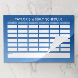 Personalisiert Blue Ombre Weekly School Zeitplan