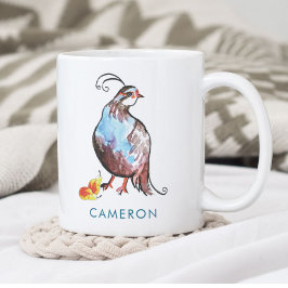 Personalisiert Blue Partridge Pee Boho Holiday Kaffeetasse