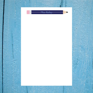 Personalisiert Blue Pencil Lehrer Custom Briefpapier