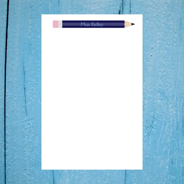 Personalisiert Blue Pencil Lehrer Custom Briefpapier (Von Creator hochgeladen)