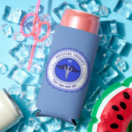 Personalisiert Blue Physical Therapy Caduceus Selters Dosenkühler