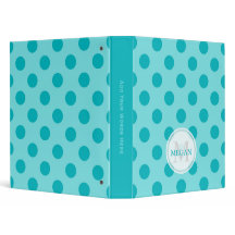 Personalisiert: Blue Polka Dot Binder