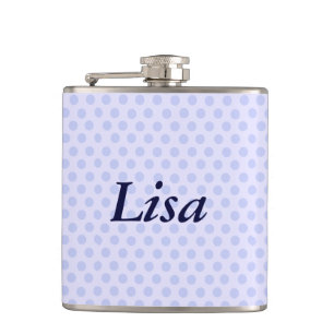 Personalisiert Blue Polka Dot Flask Flachmann