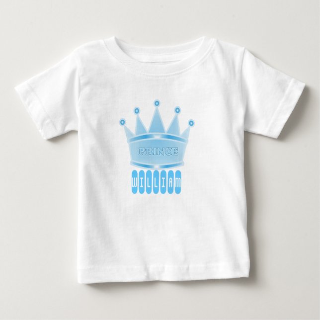 Personalisiert Blue Prince Crown Baby Boy Gift Baby T-shirt (Vorderseite)