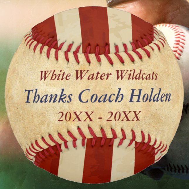 Personalisiert Blue Red Baseball Coach Danke (Von Creator hochgeladen)