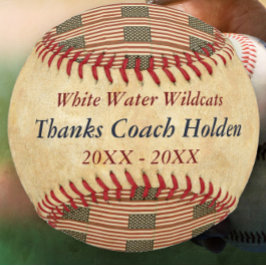 Personalisiert Blue Red Baseball Coach Danke