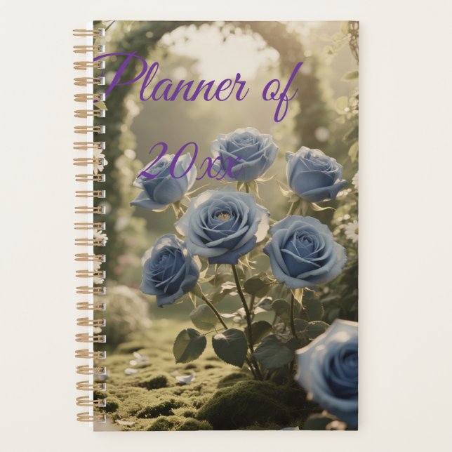 Personalisiert Blue Rose Liebe Custom Wedding & Li Planer (Vorderseite)