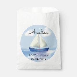 Personalisiert Blue Sailboat Baby Dusche Geschenktütchen