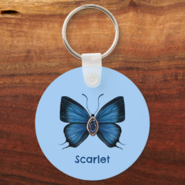 Personalisiert Blue Sapphire Butterfly Gemstone Schlüsselanhänger