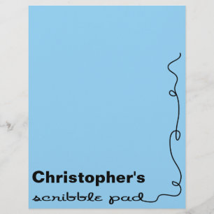 Personalisiert Blue Scribble Pad