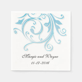 Personalisiert Blue Swirl Wedding Napkins Serviette
