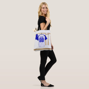 Personalisiert Blue und White Baseball Jersey