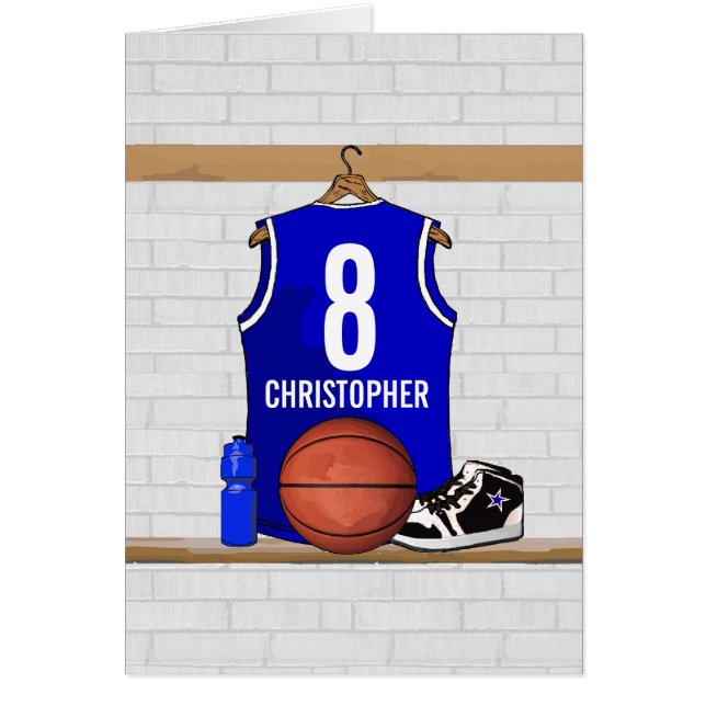 Personalisiert Blue und White Basketball Jersey (Vorne)