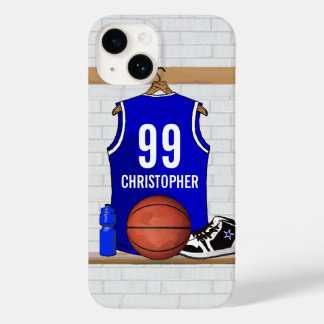 Personalisiert Blue und White Basketball Jersey Case-Mate iPhone Hülle
