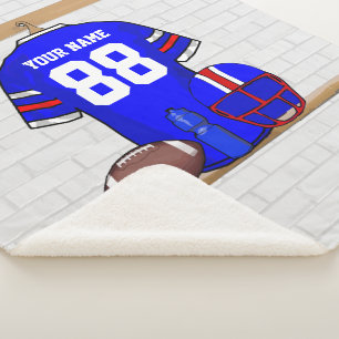 Personalisiert Blue White Football Jersey Sherpadecke